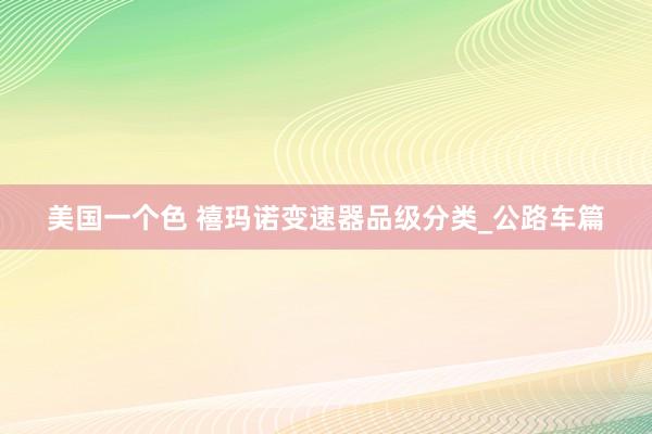 美国一个色 禧玛诺变速器品级分类_公路车篇